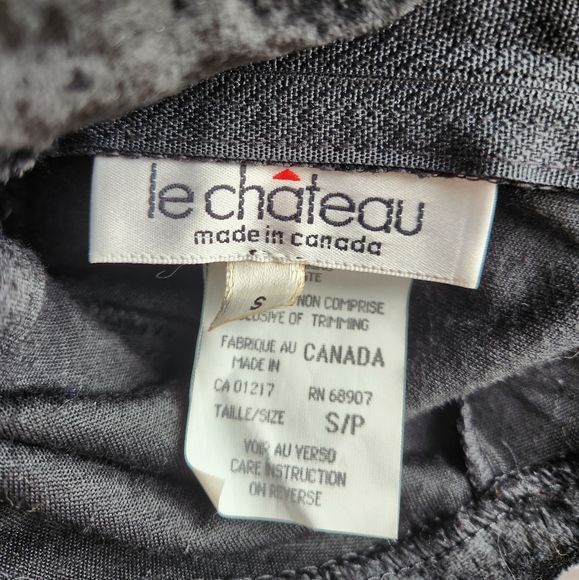 LeChâteau NWT Deadstock Black Velvet OffShoulder Puffy Bishop Sleeve Ruffled Top - Picture 5 of 6